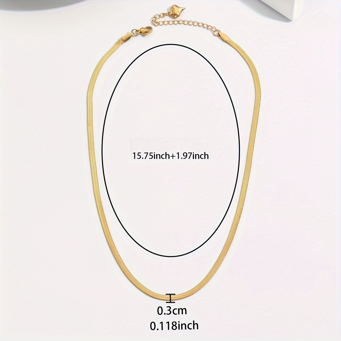 18K Gold Plated Snake Bone Chain Necklace for Women